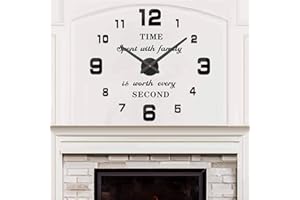 Vangold Nowoczesny Mute DIY Bezramowy Duży Zegar Ścienny 3D Naklejka lustrzana Metal Duże zegarki Home Office Dekoracje (Czarny-22)