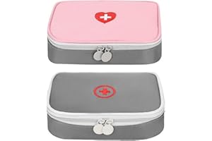 Zuzer Trousse de Secours Vide,2PCS Trousse de Premiers Secours Voiture Voyage Premiers Secours First Aid Kit Secours Vide Sac d'urgence Médicale Boîte Médicale pour Maison Voyages Camping,14x4x11cm