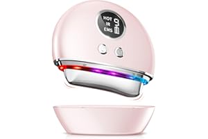 MRLI Massaggiatore Viso Lifting Antirughe Elettrico: Massaggio Viso e Collo con 9 Livelli Regolabili e 4 Modi - Dispositivo di Bellezza a 45℃ EMS Microcorrente con 3 Colori LED - Face Massager GuaSha Donne