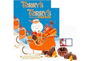 ICMINDS GIFTS Terry's Orange Advent Calendar 106g with Xmas Gift Tag - Orange Flavored Chocolate for a Festive Countdown with a big orange chocolate segment on xmas eve 2pk