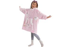 Winthome Batamanta Niña, Sudadera Manta con Capucha Suave y Cómodo, Sudadera Manta Niño con Bolsa y Manga, Sudadera Oversize Niñas y Niños