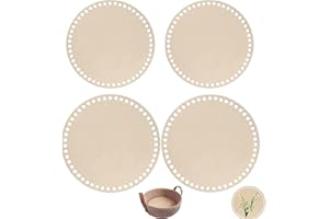 TUKEVA 4 Stück Korbboden Aus Holz, Korbboden Set, Naturholzbasis für Häkelkorb, Bottoz 15cm/20cm