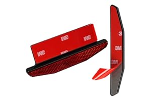 evermotor Catadioptrico Moto Homologado, 2 Piezas 125mm Trapezoide Reflector con 1x Placa de 150°, Mini Ojo de Gato Trasero Reflectante para Motocicleta