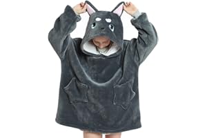 XIVISTO Sweat à Capuche Surdimensionné en Polaire Sherpa Pull Chaude Grande Sherpa Poche avec Couverture Flanelle pour Fille Garçon