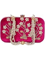 DUCHESS Women's Clutch (Gold) (Fuchsia)