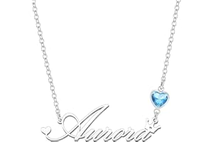 Kraven Collane Donna con Nome Daino Pietra di Nascita Blu Ciondolo con Nome Iniziale Personalizzate inciso su Misura Regali di Natale per Donne Ragazze Adolescenti Figlia