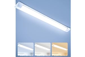 Fluorescente Led 90CM, Viugreum 48W 4800LM Tricolor Tubo LED, Regulable 3000K/4000K/6500K, Lámpara Cocina Para Cocina, Garaje, Trastero, Baño, Oficina, Banco de Trabajo