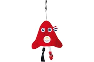 DOUDOU ET COMPAGNIE - Porte-Clé Peluche Phryge Paralympique - Mascotte Officielle des Jeux Olympiques et Paralympiques Paris 2024 - Forme Bonnet Phrygien Rouge - 10 cm - JO2499