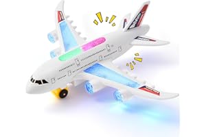 LTFIOON Avión de Juguete con Luces LED y Sonidos Realistas, Función Bump and Go, Juguete de Avión, Regalo Ideal para Niños y Niñas 3 4 5 6 Años