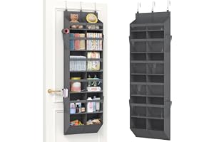 Lifewit Hängande Förvaring med 4 Sidofickor och 2 Krokar, Over the Door Organizer för Sovrum och Badrum, Dörr Förvaring med Belastning upp till 18 kg, 6 Hyllor, 12 Fack