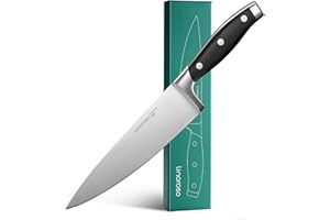 linoroso Couteau de Chef 20cm de cCuisine Ultra Tranchant avec Lame Forgée en Acier Inoxydable Allemand à Haute Teneur en Carbone - Série Classique