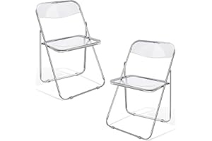 ANVOFONG Juego de 2 sillas Plegables,Sillas Plegables con Estructura de Metal,Cojín de Material PP,sillas Plegables Comedor,Sillas de jardín para balcón,Sillas Plegables para Invitados y Eventos