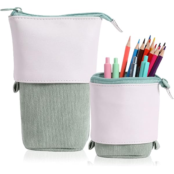 Trousse à Crayons Double Couche Grande Capacité - Organiseur Avec Rabat Amovible, Motif Camion, Pour école, Bureau