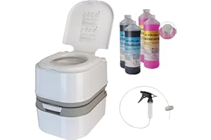 Montafox Toilette Portatile WC Chimico 24 litri - Opzionalmente disponibile: Liquido Sanitario e Spruzzatore