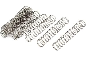 UXCELL sourcingmap Compression Spring,304 Stainless Steel,10mm OD,0.6mm Wire Size,50mm Free Length,Silver Tone,10Pcs