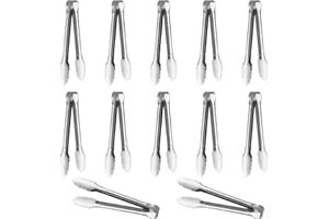 Servierzange, Buffetzange, ACAUTO Edelstahl Food Tong Servierzange Kleine Servierzange Edelstahl Mini Appetizer Zangen (13 CM(12 Pack))