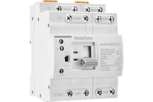 Heschen ATS Dual Power Interruptor automático de transferencia HSG2R-63, 4P, 63 A, 400 VAC, clase PC, control de alimentación, interruptor de transferencia ininterrumpido, montaje en carril DIN de 35