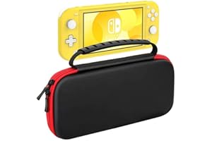 CSL-TECH for Nintendo Switch Lite Console Black Slim Travel Carry Protective Case Cover with 8 Game Storage