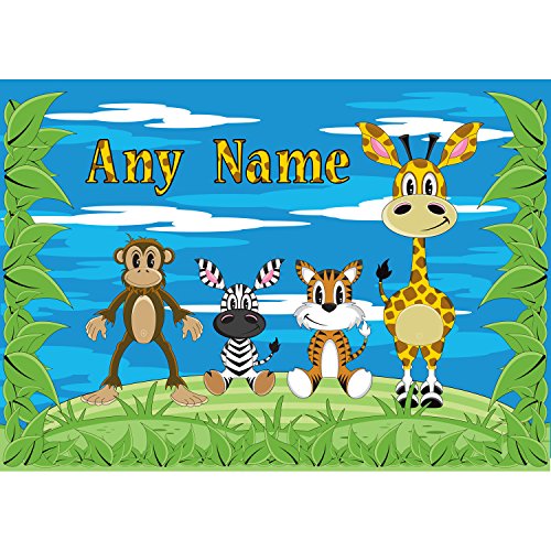Little Giant Kids Personalised Jungle Animal A3 PVC Placemat