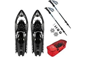 ‎INOOK INOOK OXM Carbon Snow Shoes - Snow Shoes with Climbing Aid - Set with Carry Bag and Carbon Poles - Adjustable Size - High Quality and Robust - Made in France