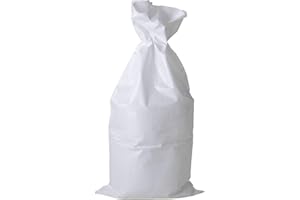 EraGreen Saco de polipropileno (5 unidades, 65 x 135 cm, para 100 kg, extremadamente resistente), color blanco