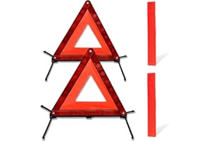 Huamirra Warndreieck Mit, 2 Stück Warndreieck Kfz, Mit Aufbewahrungsbox, Faltbarer, Für Warnschilder, Schneller Aufbau,Unfall Pannenhilfe Gadget Dreieck, für Unfall Pannen