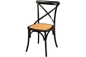 Biscottini Krzesło Thonet 86x46x42 cm | Krzesła vintage | Drewniane krzesła kuchenne | Krzesła z drewna jesionowego (Antyczna czerń)