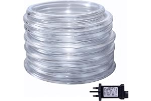 ANSIO® Christmas Lights 100 LED 10m Cool White Rope Lights, Indoor & Outdoor with 8 Modes for Christmas Decorations Garden & 