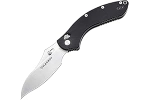 Harnds Folding Knife with Sandvik Steel Blade G10 Handle Camping Pocket Knife with Two-Position Pocket Clip - CK3502