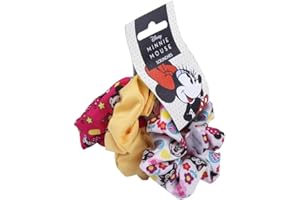 CARTOON Scrunchies Disney, Minnie Mouse Élastiques pour cheveux en toile, codeaux, jaune - 1653