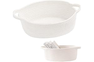 JUGUTA Cesta Porta Oggetti In Cotone,Cestini Portaoggetti Bagno Intrecciato,Contenitori Bagno Organizer,Cestino Porta Regalo,Ceste Regalo Vuote Riutilizzabile,Scatole Portaoggetti Intrecciato