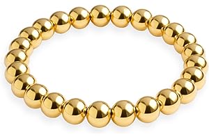 GD GOOD.designs EST. 2015 Anneau antistress en acier inoxydable perles 3 mm | Bagues élastiques anti-anxiété en or 18K, or rose ou argent – Bagues perles étanches femme | Taille 54-60