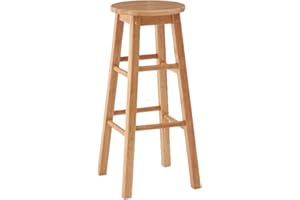 Premier Housewares Tropical Hevea Bar Stool, Wood, Natural, 74 x 35 cm