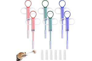 PUERFOCA 18 Piezas Jeringas de Pastillas para Mascotas Set, Dispensador de Pastillas con Puntas de Divididas, Puntas de No Divididas, Alimentador de Medicamentos para Gatos, Perros, Animales Pequeños