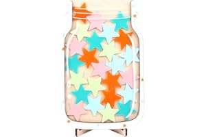LPMXYW Reward Jar with Stars, Incentive Jar for Children Behaviour Star Jar Reward System Classroom Reward Jar Children's Reward Jar for Home School Classroom, Star Collect Jar Reward Chart
