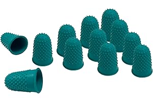 JANRAX Pack of 12 Green No.0 Rubber Thimblettes – Small Finger Cones for Protection, Grip, Sewing, Crafting & Counting Paper/Banknotes