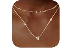 LOLIAS Collar Inicial Letra para Mujer, Colgante Nombre Pequeño, Cadena 18K Oro Dorado, Personalizado, Regalos para Mujeres y Niñas