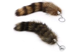Ocobudbxw Key Ring Raccoon Coat Tails Chain Keychain Keyring Gift New