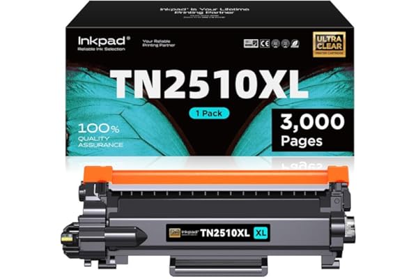 iNKPAD TN-2510XL Tóner Compatible de Alta Capacidad para Brother TN2510XL para Impresoras HL-L2400DW HL-L2445DW MFC-L2800DW DCP-L2620DW DCP-L2660DW MFC-L2860DW (1 Negro)