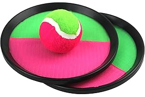 VULEVIRTUE 2 Pcs Gioco In Velcro, Gioco Di Lancio E Cattura Con 2 Dischi Di Cattura E 1 Pallina Bambini Adulti Garden Outdoor Beach Toy Games