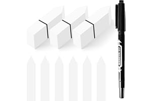 CLEANEATY Plant Labels, 300Pcs Plastic Plant Labels with Marking Pen Outdoor Plant Tags for Seed Herb Seedling Vegetable Flower Potted Plants (White)