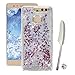 Price comparison product image Huawei P9 Liquid Case, Huawei P9 Glitter Cover,Vioela Cool Creative 3D Flowing Liquid Water Glitter Shinny Bling Sparkly Stars Design Transparent Clear Hard Plastic Back Case Cover for Huawei P9 - Silver Glitter Purple Stars
