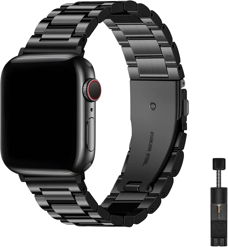 EWEC Apple Watch Uyumlu Premium Üç Bakla Paslanmaz Çelik Kordon - 49mm/46mm/45mm/44mm/42mm/41mm/40mm/38mm Uyumlu - Apple Watch SE Series 3/2/1 & Watch Ultra 3/2/1 & Series 11 10 9 8 7 6 5 4 3 2 1