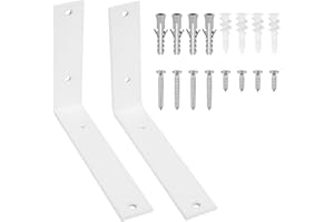 SIGULIKEJI 2 STK Regalhalterung weiß, Regalwinkel weiß, Metallwinkel 90 Grad, Schwerlast Regal Wandhalterung Regalbrett Regalträger, Schwimmende Wandregal Halterung für Holzregale Möbel, 200 x 150 x 38 mm