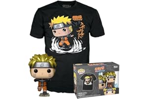 Funko Pop! & Tee: Naruto Run - Naruto Run Run - Metallico - Medium - T-Shirt, Maglietta - Vestiti con Figura in Vinile da Collezione - Idea Regalo - Giocattoli e Top a Maniche Corte per gli Adulti