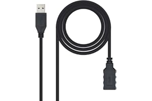 NanoCable 10.01.0901-BK - Câble d'extension USB 3.0, mâle-femelle, Noir, 1mts