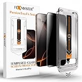 Fixmaster iPhone 17 Pro Max ile Uyumlu Hayalet (Privacy) Temperli Cam, Easy Fix Kolay Kurulum Serisi Y&uuml;ksek Kaliteli Ekran Ko