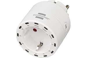 Brennenstuhl Temporizador Digital de Cuenta atrás/Enchufe programable de Cuenta con Pantalla LED integrada (para Uso en Interiores, con protección de Contacto Aumentada) Blanco