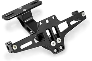 MZ-STORE Universel CNC Aluminium Arrière Supports de Plaque D'immatriculation pour Z650 Z750 Z800 Z900 Z1000 Z300 Z250 GSXR 600 750 1000 S1000RR S1000R S1000XR F650GS F700GS F800GS (Noir)