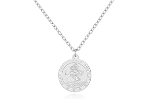 Philip Jones Men's Stainless Steel St Christopher Necklace